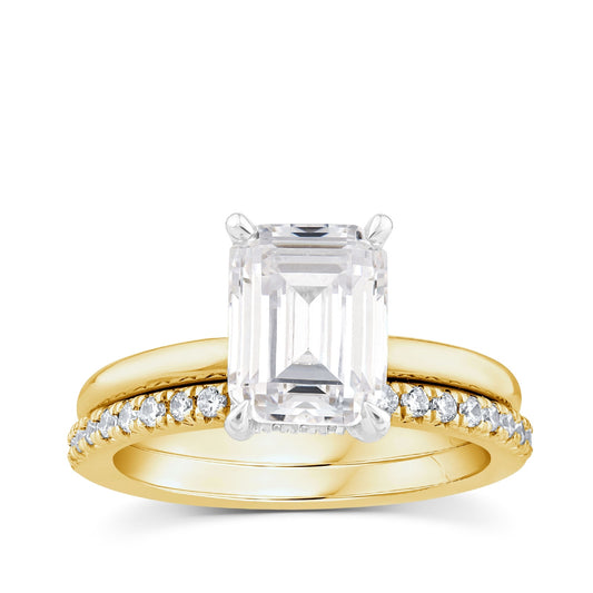 Adamante 2-1/3 ct. tw. Lab-Grown Emerald Cut Diamond Wedding Set in 14K Yellow & White Gold