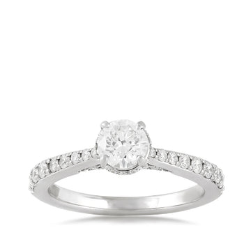 GOLD TAG Noventa 1 ct. tw. Round Diamond Hidden Halo Tapered Engagement Ring in 14K White Gold