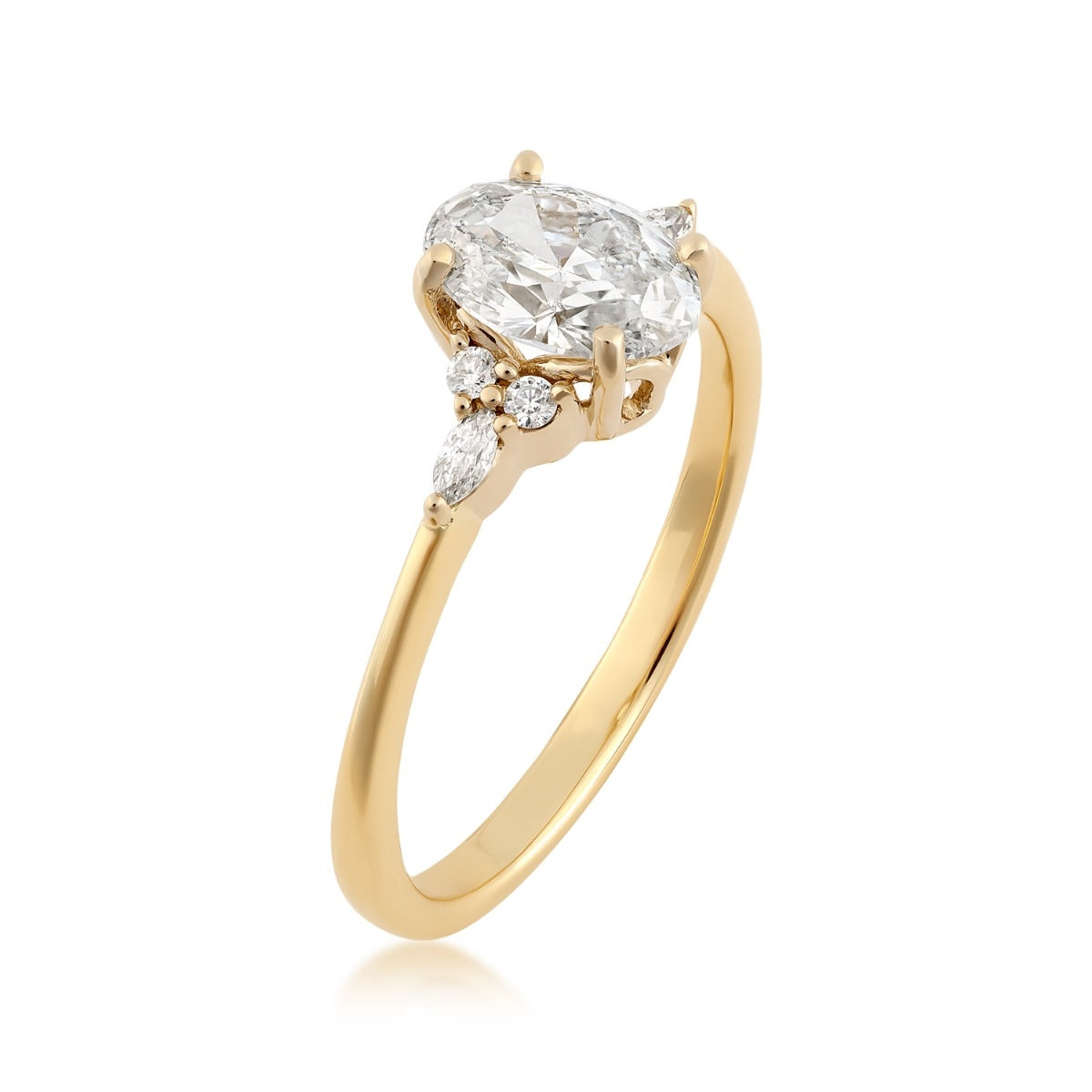 Noventa 1-1/10 ct. tw. Oval Diamond Engagement Ring in 14K Yellow Gold front view