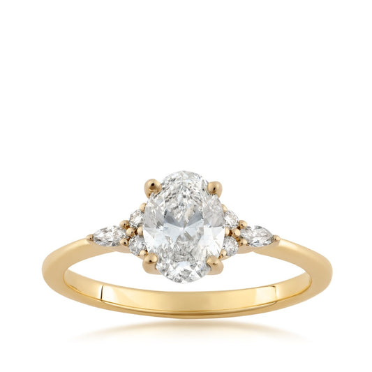 Noventa 1-1/10 ct. tw. Oval Diamond Engagement Ring in 14K Yellow Gold