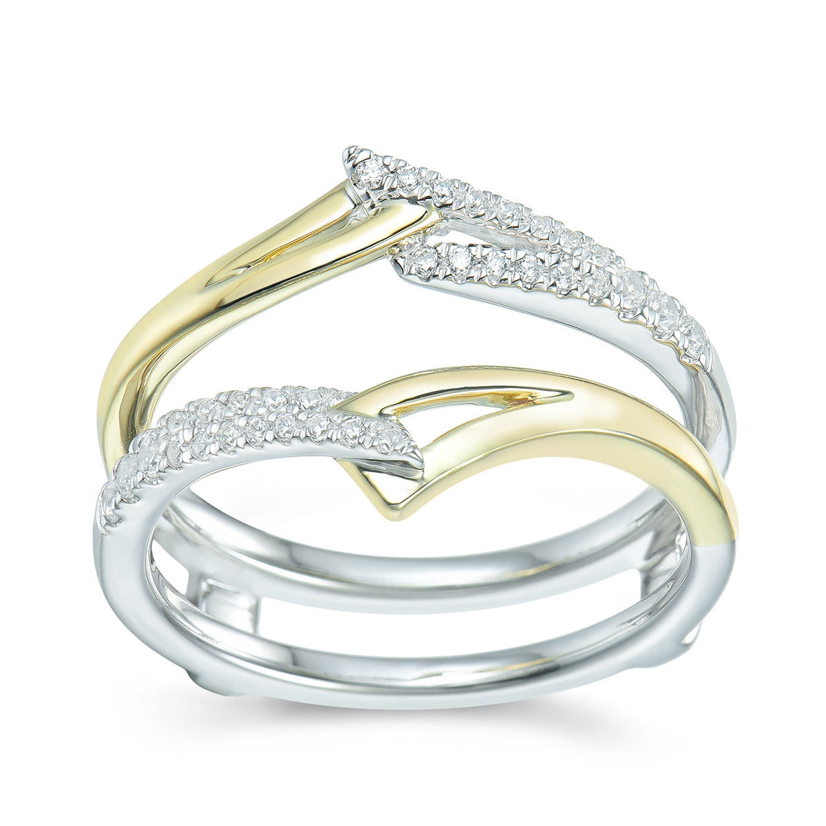 1/5 ct. tw. Diamond Linked Ring Enhancer in 14K White & Yellow Gold