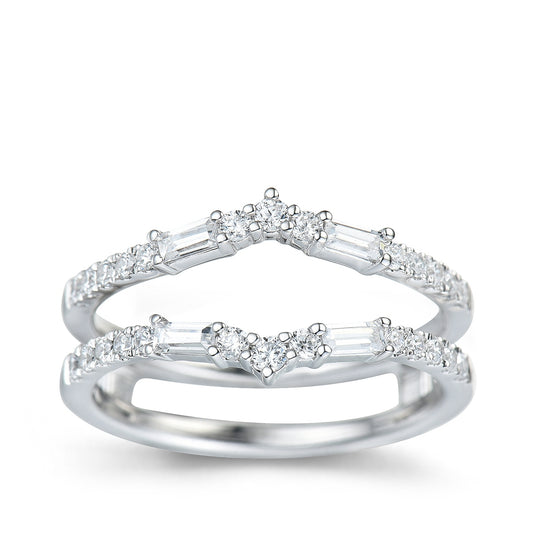 1/2 ct. tw. Round & Baguette Diamond Ring Enhancer in 14K White Gold