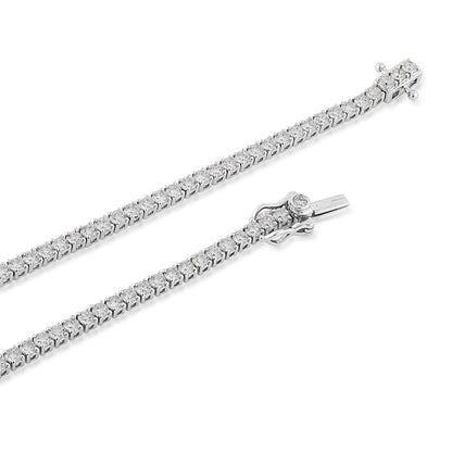 Adamante 10 ct. tw. Lab-Grown Diamond 16-inch Tennis Necklace in 14K White Gold front view