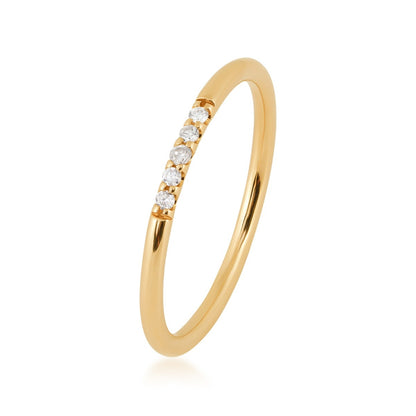 Perfect Match Diamond Accent Anniversary Ring in 10K Yellow Gold front view