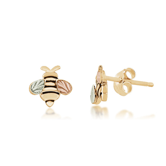 Black Hills Gold Bee Earrings in 10K Yellow Gold