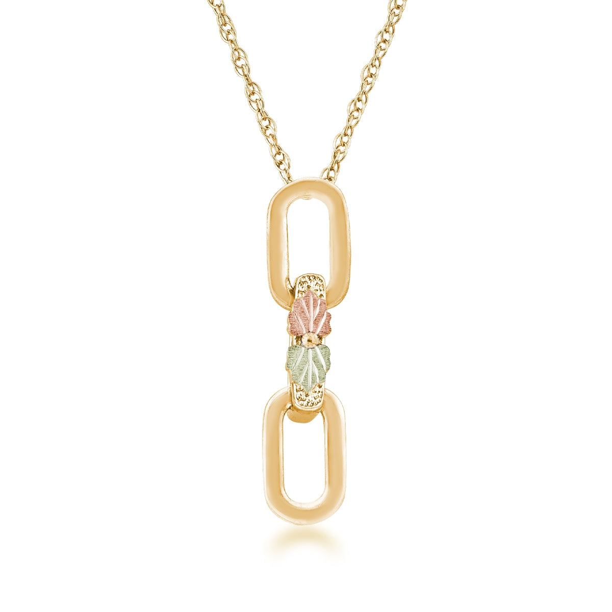 Black Hills Gold Dangle Link Pendant in 10K Yellow Gold