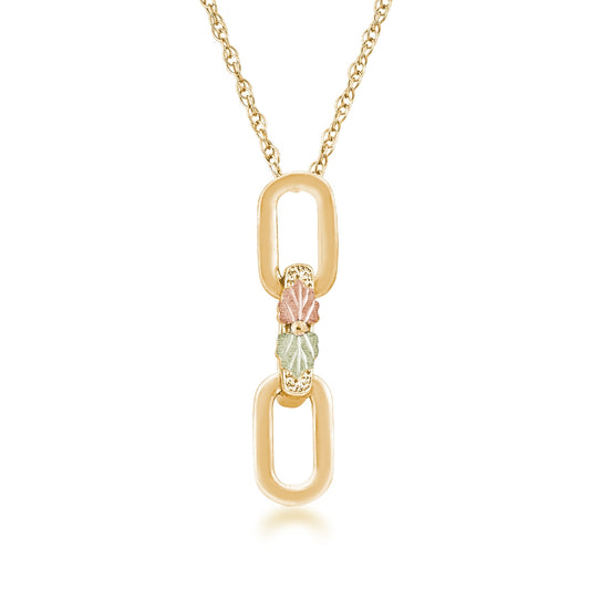 Black Hills Gold Dangle Link Pendant in 10K Yellow Gold