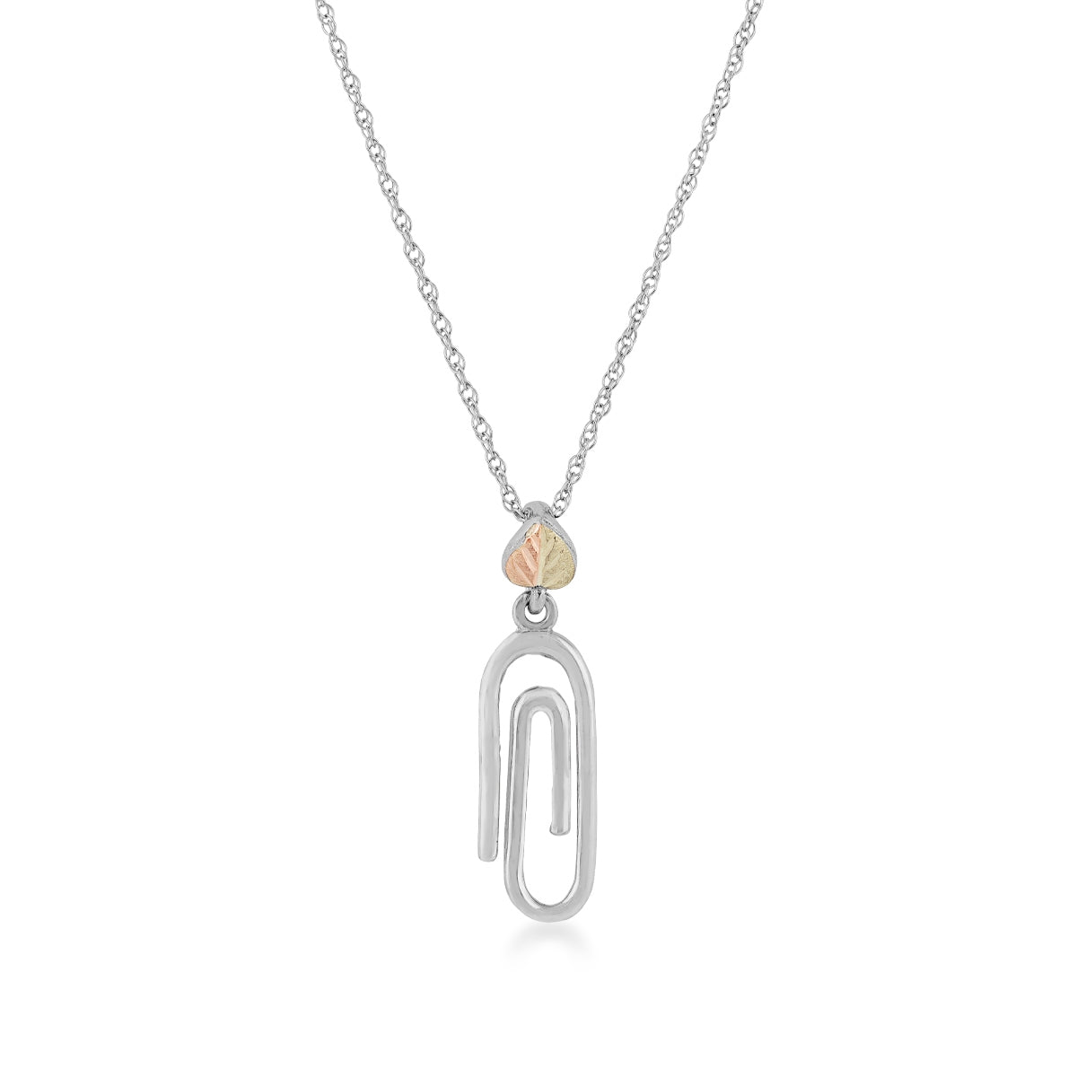 Black Hills Gold Paperclip Dangle Pendant in Sterling Silver