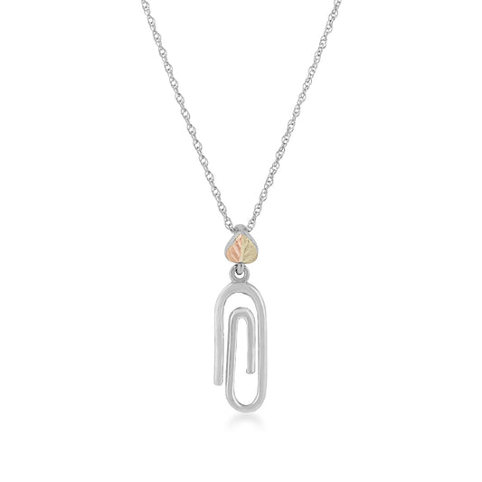 Black Hills Gold Paperclip Dangle Pendant in Sterling Silver