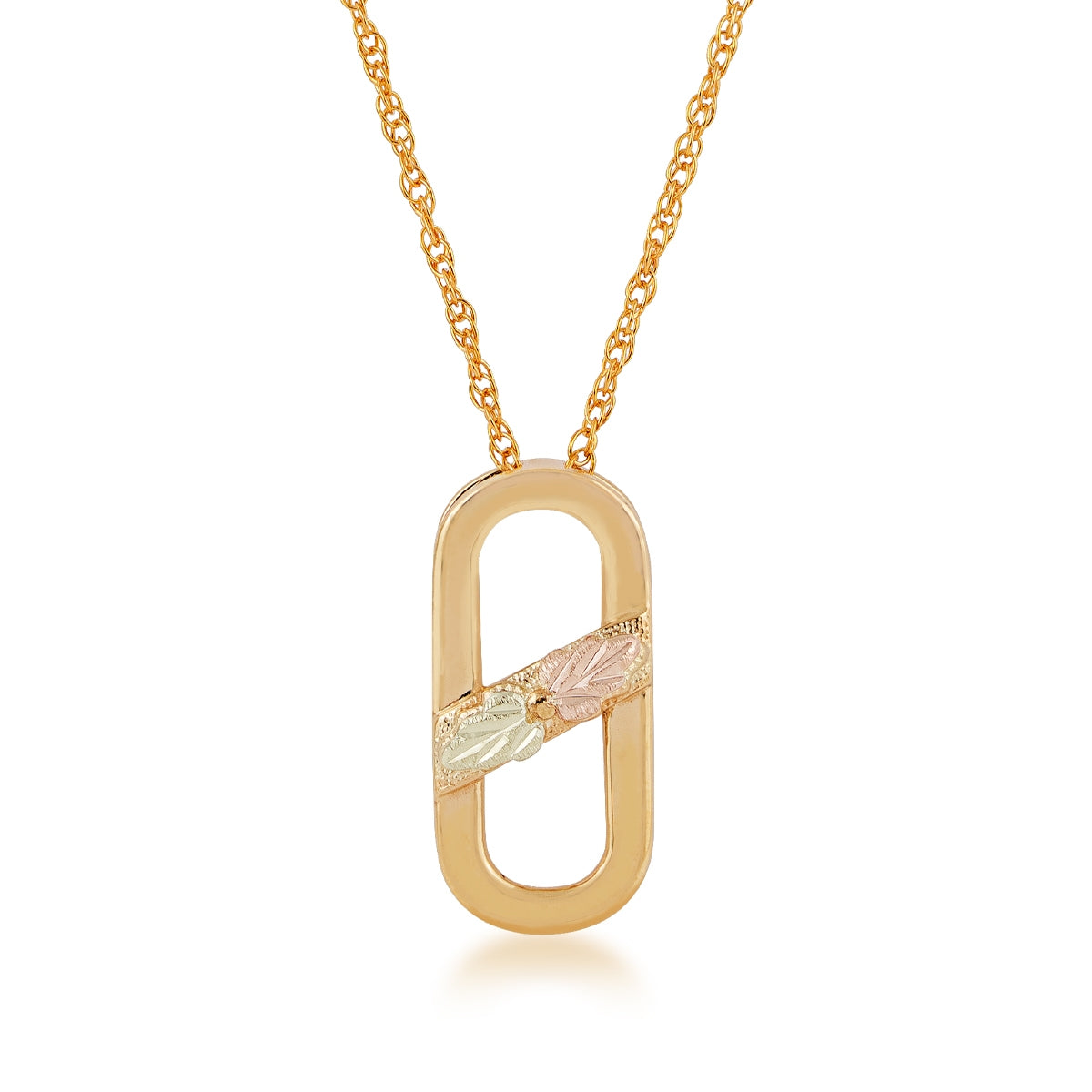Black Hills Gold Paperclip Pendant in 10K Yellow Gold