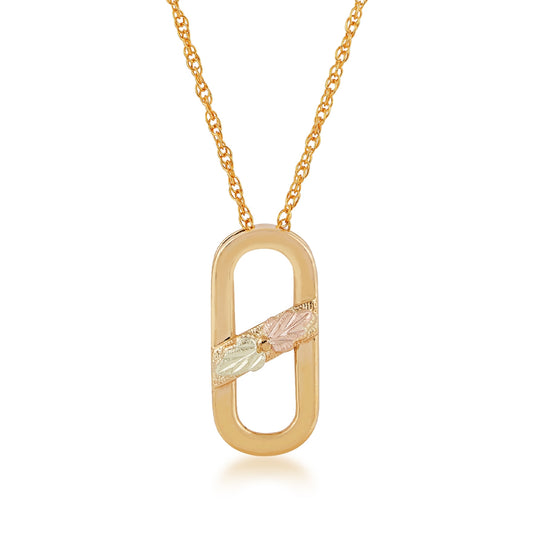 Black Hills Gold Paperclip Pendant in 10K Yellow Gold