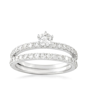 GOLD TAG Natural 1 ct. tw. Round Brilliant Diamond Wedding Set in 10K White Gold