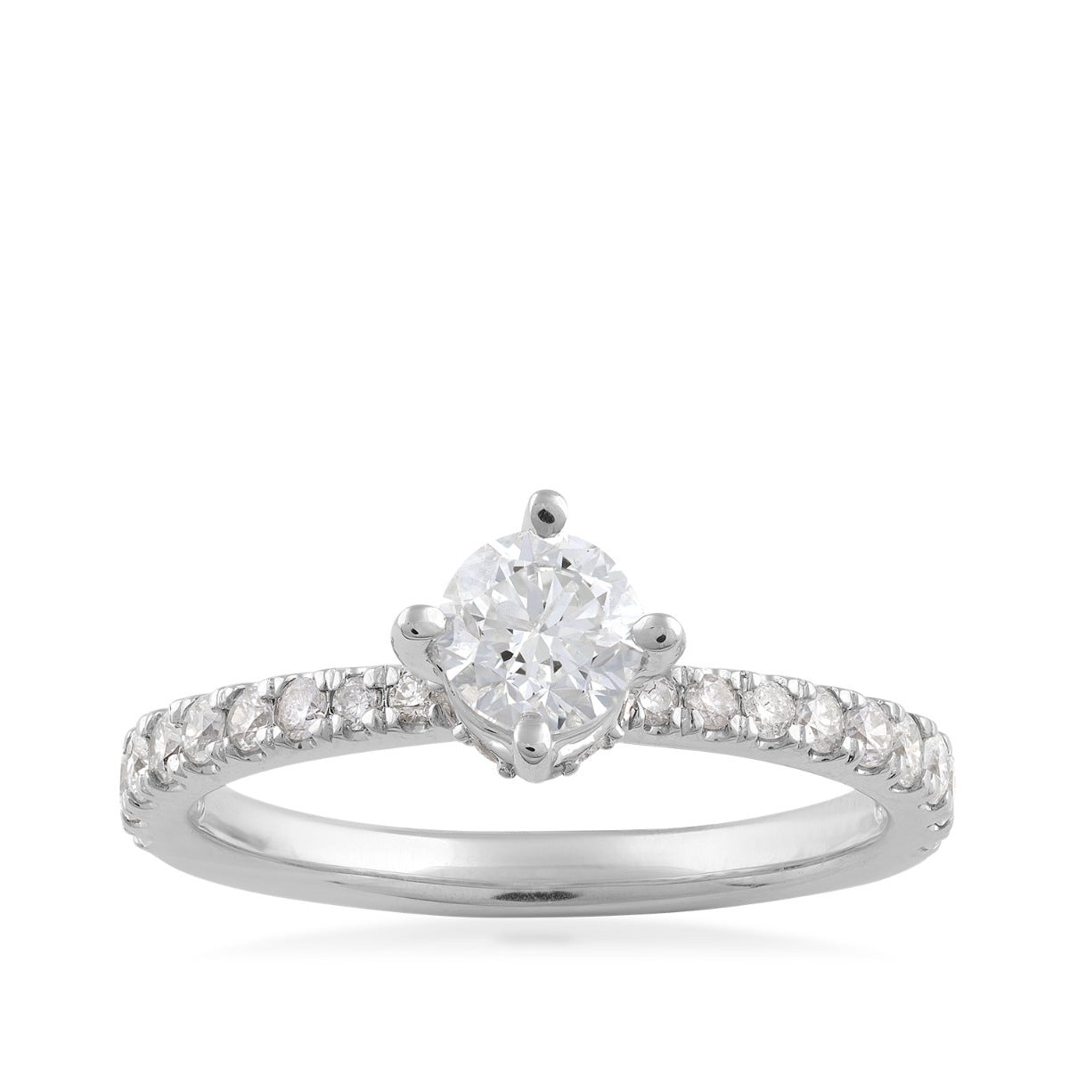 Timeless 1 ct. tw. Round Brilliant Diamond Hidden Halo Engagement Ring in 14K White Gold