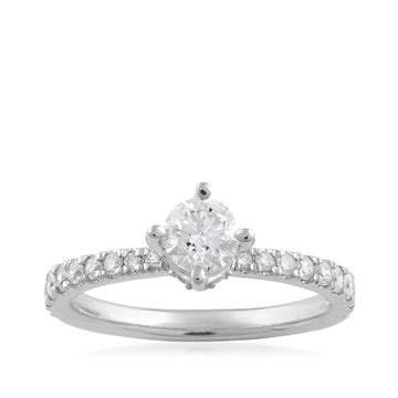 GOLD TAG Timeless 1 ct. tw. Round Brilliant Diamond Hidden Halo Engagement Ring in 14K White Gold