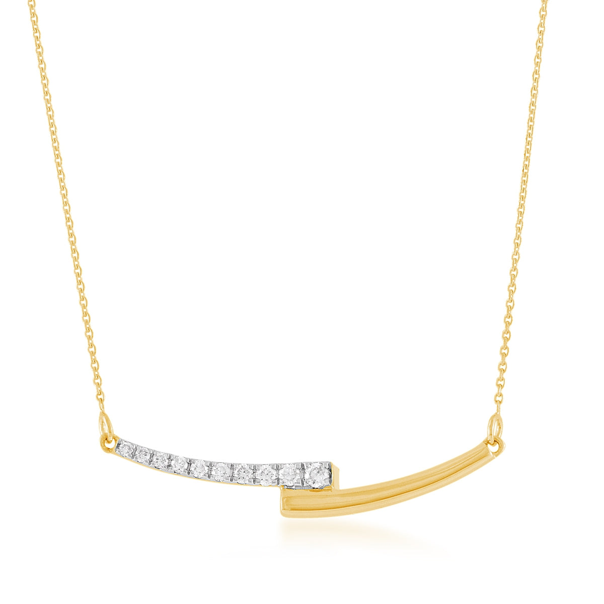 Journey 1/10 ct. tw. Diamond Bypass Necklace in 10K Yellow Gold