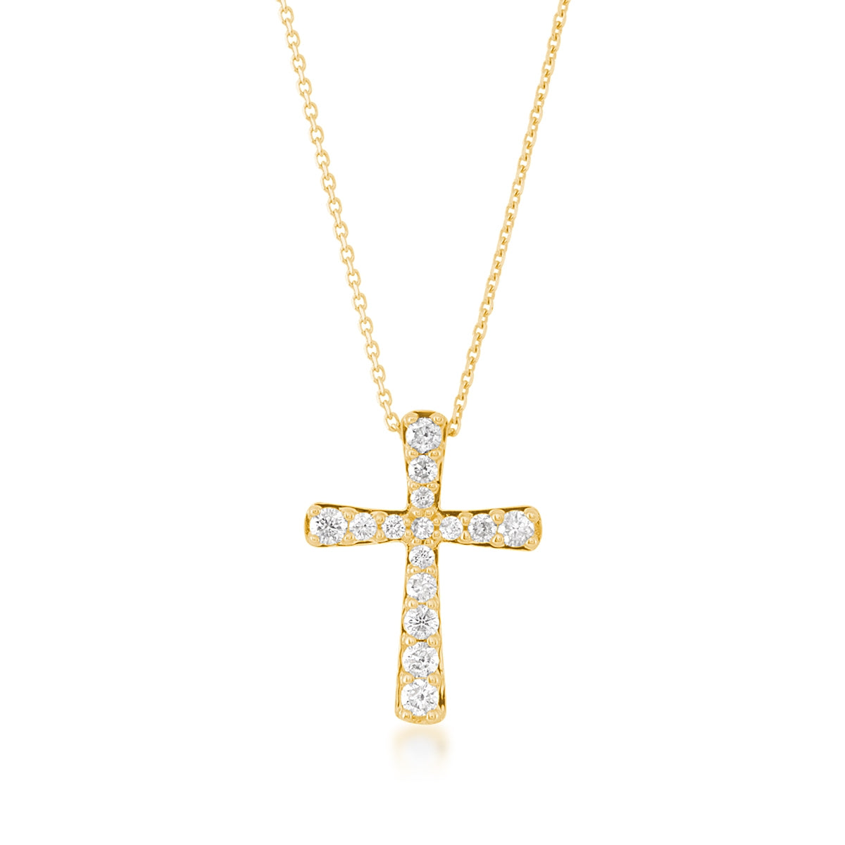 1/5 ct. tw. Diamond Cross Pendant in 10K Yellow Gold (2)