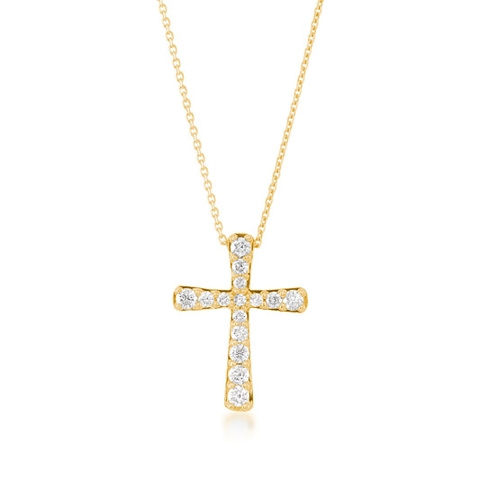 1/5 ct. tw. Diamond Cross Pendant in 10K Yellow Gold (2)