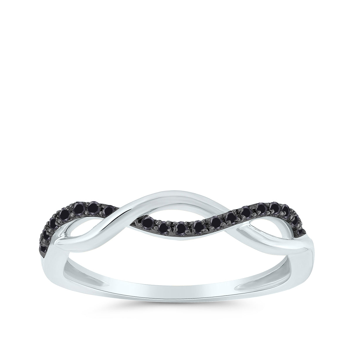 1/10 ct. tw. Treated Black Diamond Twist Ring in Sterling Silver