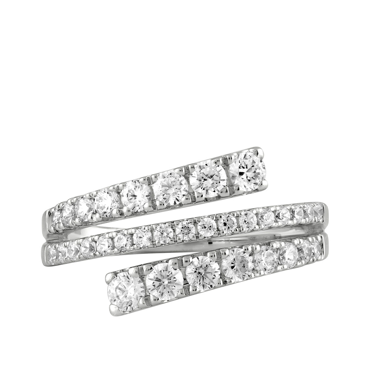 1 ct. tw. Diamond Wrap Ring in 14K White Gold front view