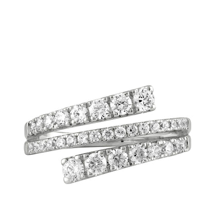 1 ct. tw. Diamond Wrap Ring in 14K White Gold front view
