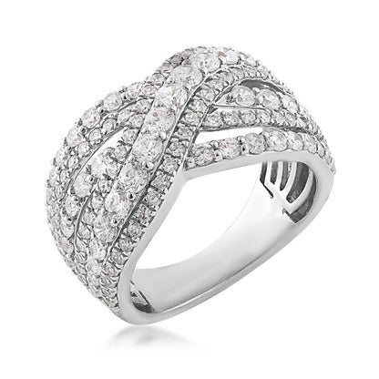Adamante 2 ct. tw. Lab-Grown Diamond Crossover Ring in 10K White Gold front view
