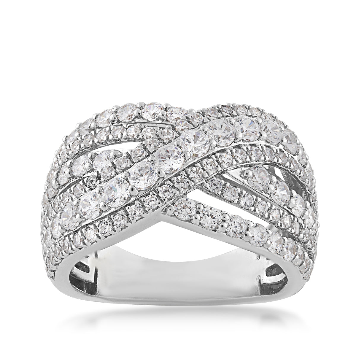 Adamante 2 ct. tw. Lab-Grown Diamond Crossover Ring in 10K White Gold