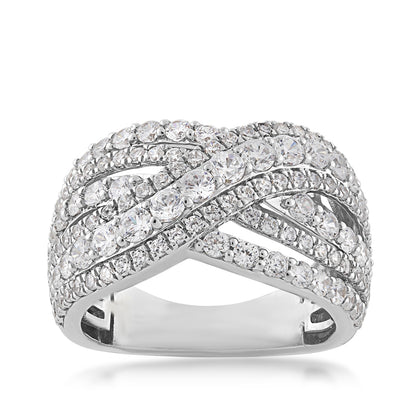 Adamante 2 ct. tw. Lab-Grown Diamond Crossover Ring in 10K White Gold