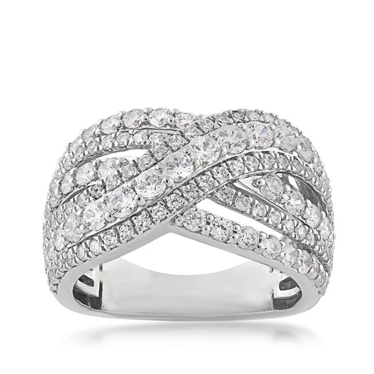 Adamante 2 ct. tw. Lab-Grown Diamond Crossover Ring in 10K White Gold