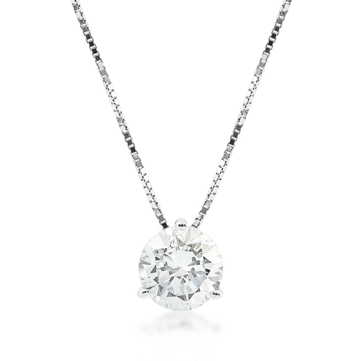 Adamante 1 ct. tw. Lab-Grown Round Brilliant Diamond Solitaire Pendant in 14K White Gold