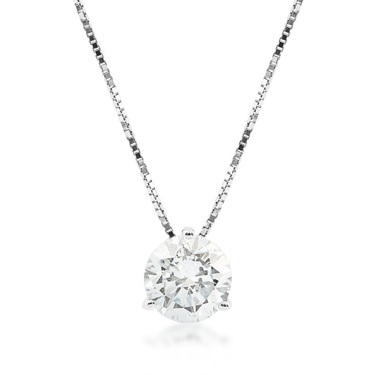 Adamante 1 ct. tw. Lab-Grown Round Brilliant Diamond Solitaire Pendant in 14K White Gold