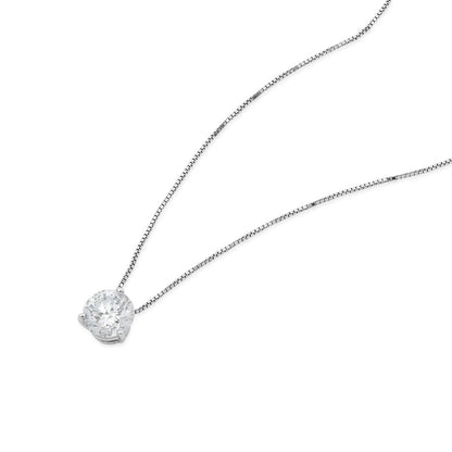 Adamante 1 ct. tw. Lab-Grown Round Brilliant Diamond Solitaire Pendant in 14K White Gold front view