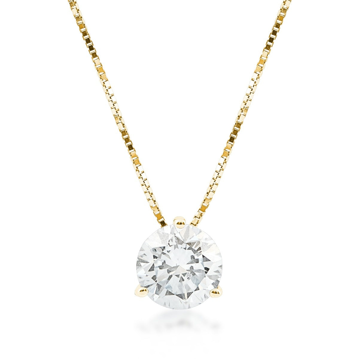 Adamante 1 ct. tw. Lab-Grown Round Brilliant Diamond Solitaire Pendant in 14K Yellow Gold