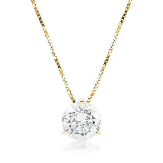 Adamante 1 ct. tw. Lab-Grown Round Brilliant Diamond Solitaire Pendant in 14K Yellow Gold