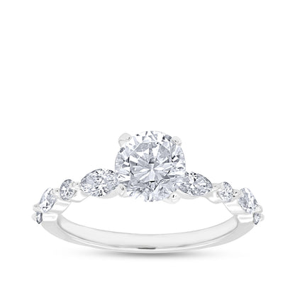 Noventa 1-1/2 ct. tw. Round & Marquise Diamond Engagement Ring in 14K White Gold