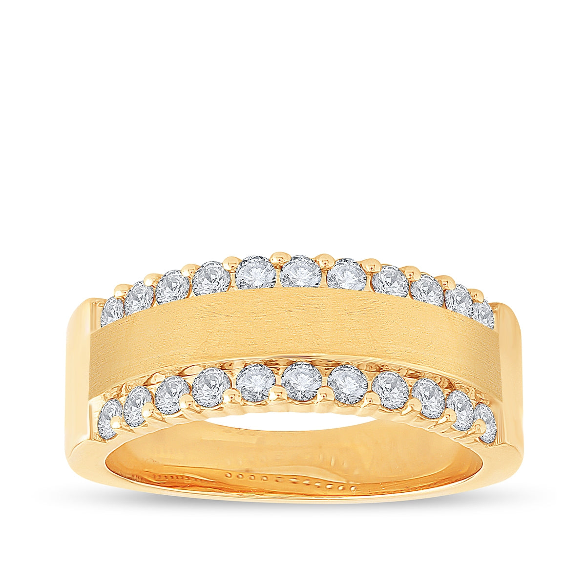 1/2 ct. tw. Diamond Railroad Anniversary Ring in 14K Yellow Gold