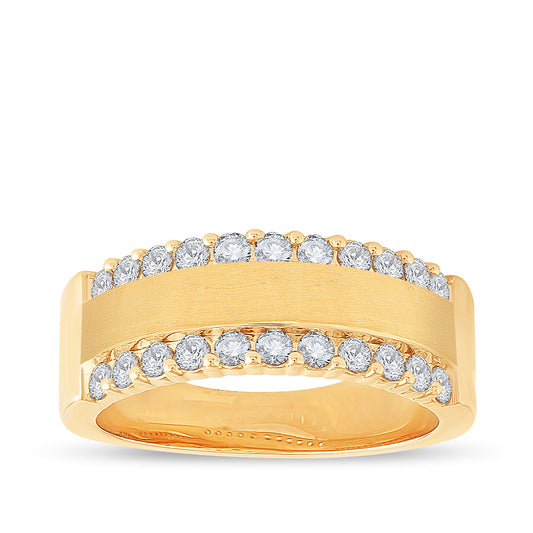 1/2 ct. tw. Diamond Railroad Anniversary Ring in 14K Yellow Gold