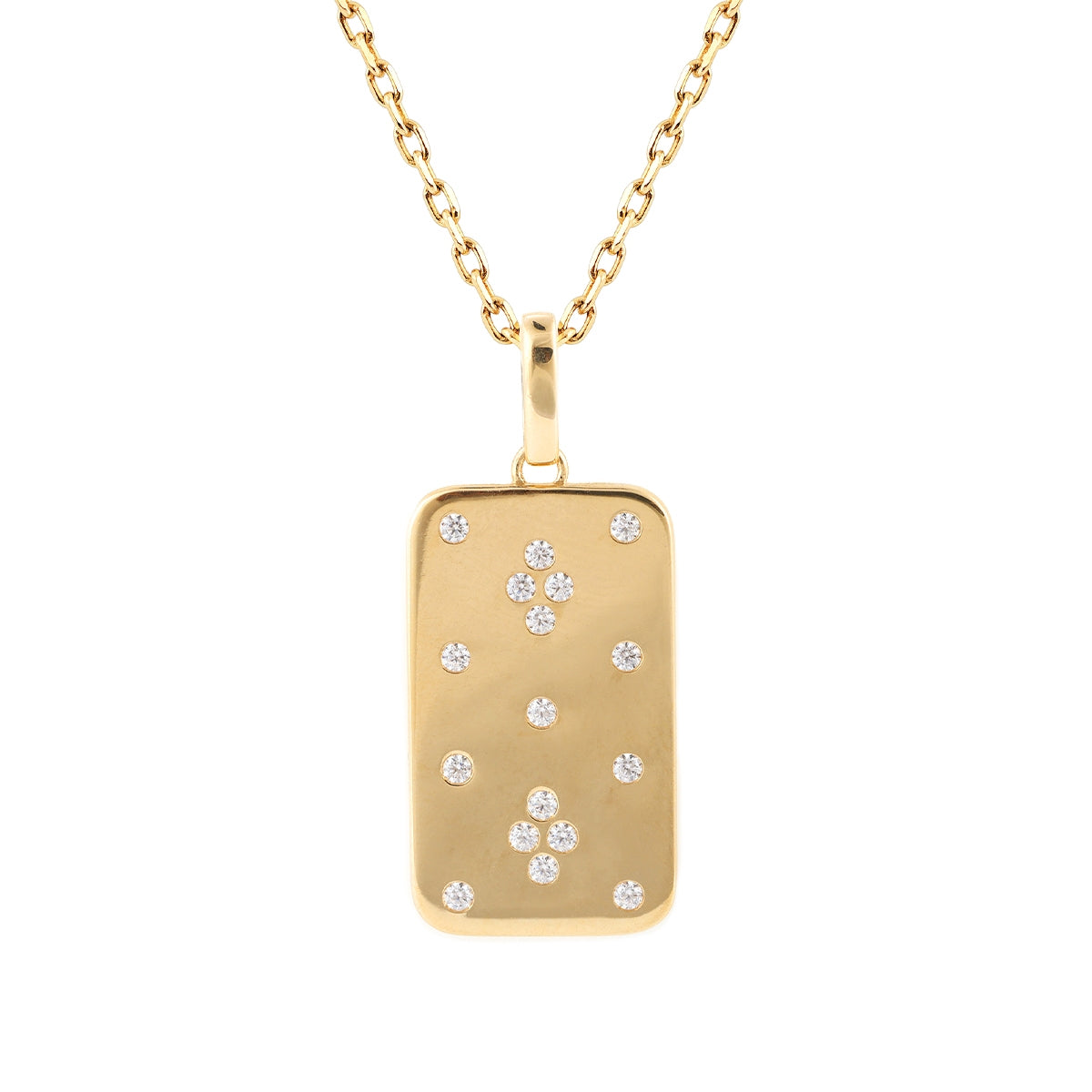 1/4 ct. tw. Diamond Dog Tag Pendant in 14K Yellow Gold