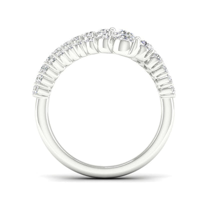 Adamante 1-1/2 ct. tw. Lab-Grown Diamond Graduated Two Row Bypass Ring in 14K White Gold side profile