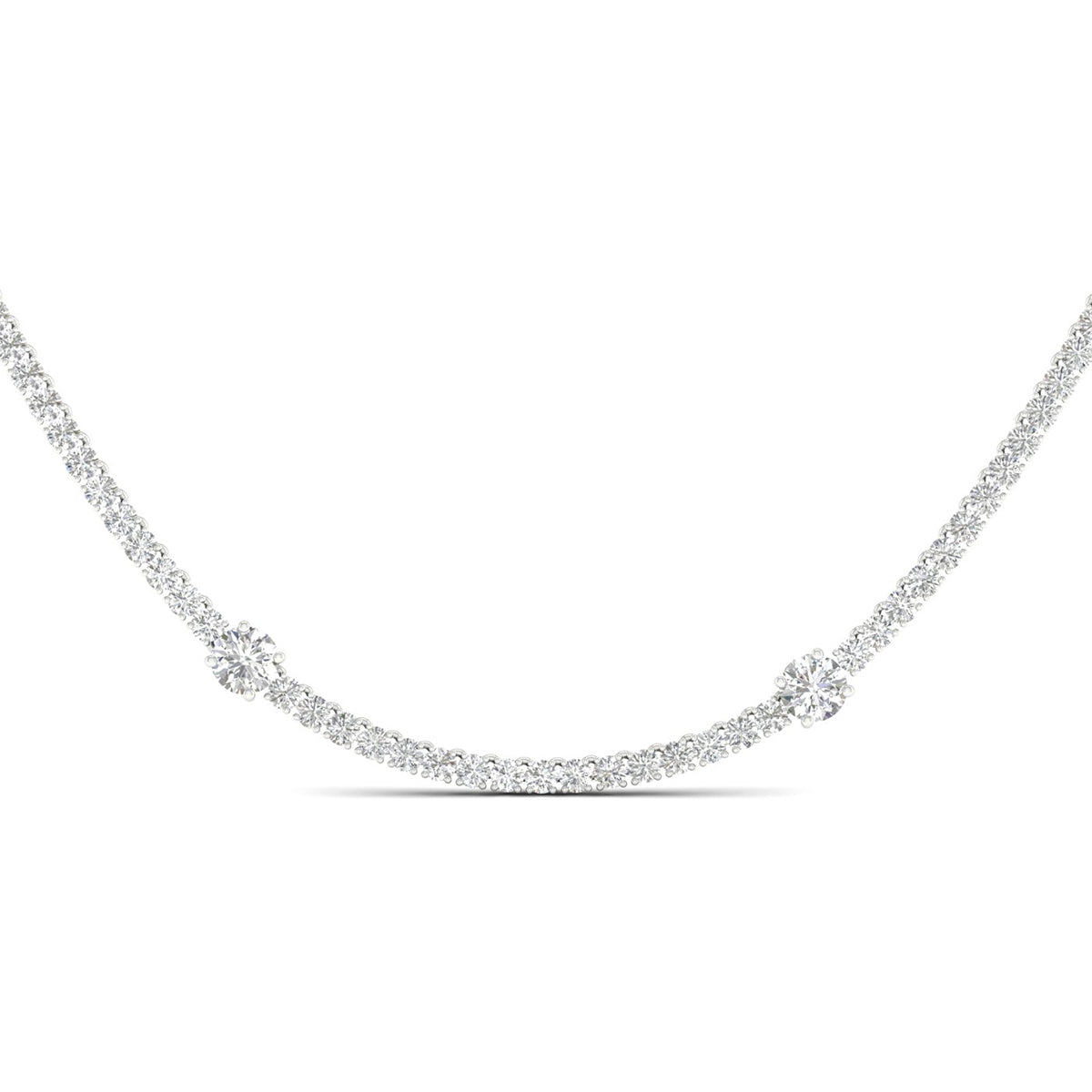 Adamante 6 ct. tw. Lab-Grown Round Diamond 18-inch Tennis Necklace in 14K White Gold front view