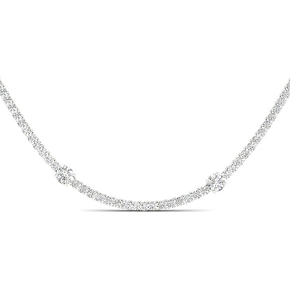 Adamante 6 ct. tw. Lab-Grown Round Diamond 18-inch Tennis Necklace in 14K White Gold front view