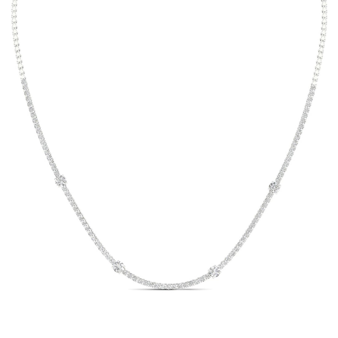 Adamante 6 ct. tw. Lab-Grown Round Diamond 18-inch Tennis Necklace in 14K White Gold