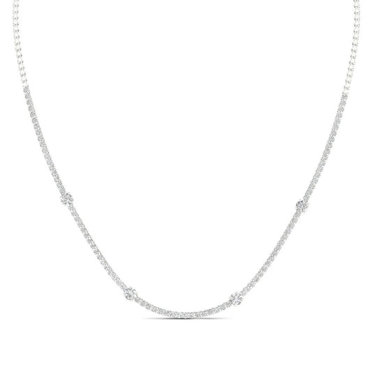 Adamante 6 ct. tw. Lab-Grown Round Diamond 18-inch Tennis Necklace in 14K White Gold