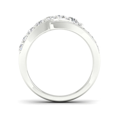 Adamante 1 ct. tw. Lab-Grown Round Diamond Journey Crossover Ring in 14K White Gold side profile