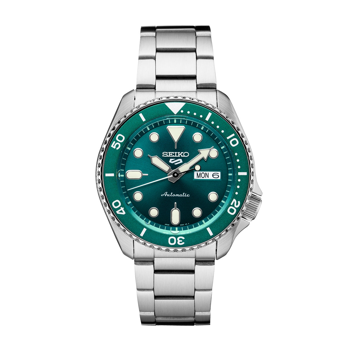 Seiko Men's 5 Sports Automatic Stainless Steel Watch with Green Dial