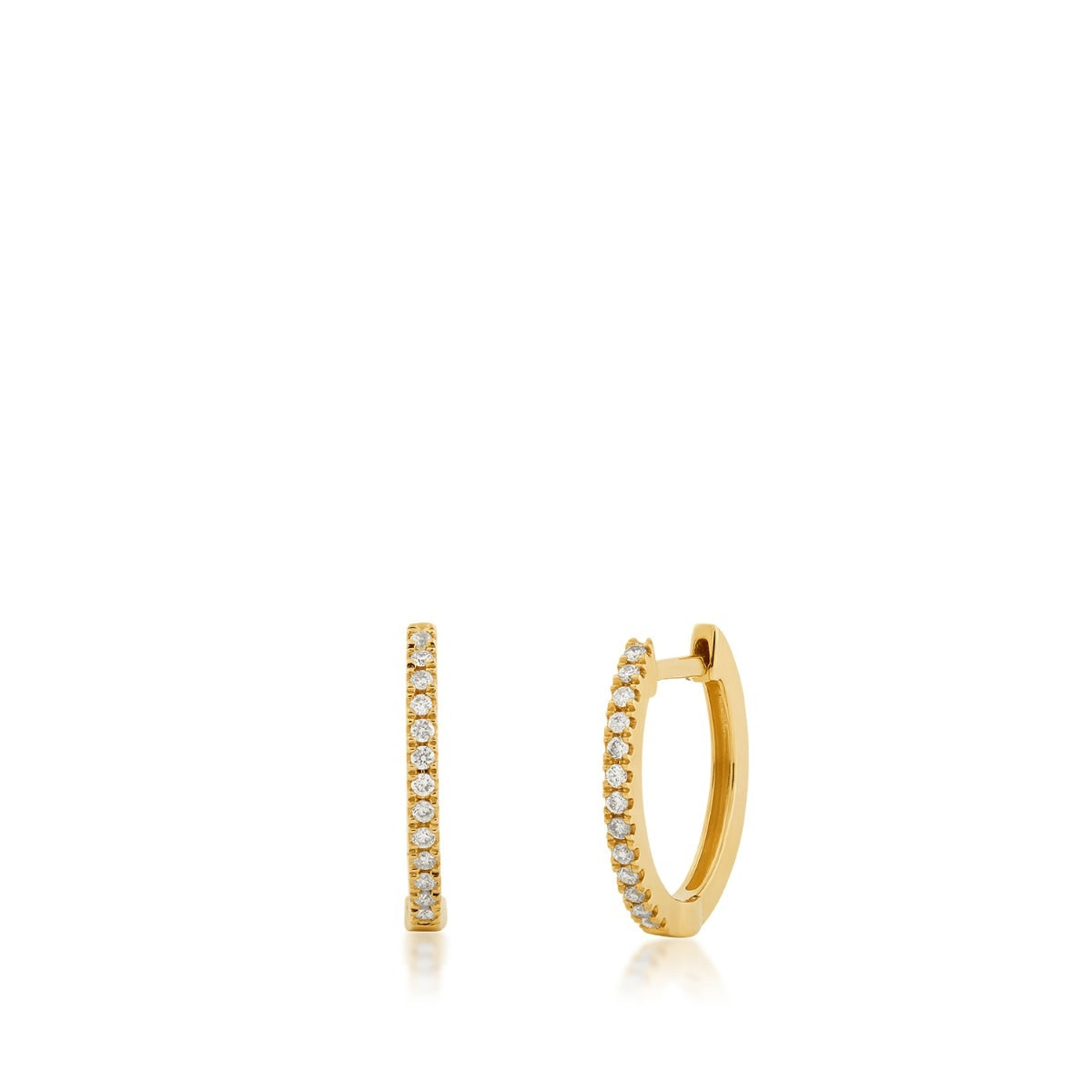 JustDesi 1/10 ct. tw. Diamond Huggie Hoop Earrings in 14K Yellow Gold