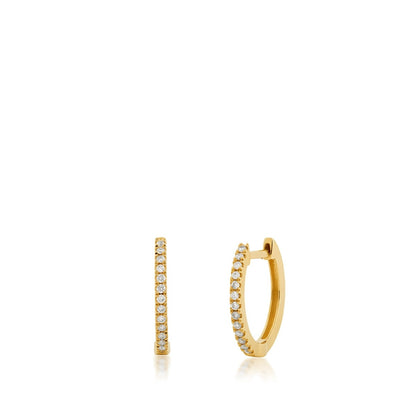 JustDesi 1/10 ct. tw. Diamond Huggie Hoop Earrings in 14K Yellow Gold