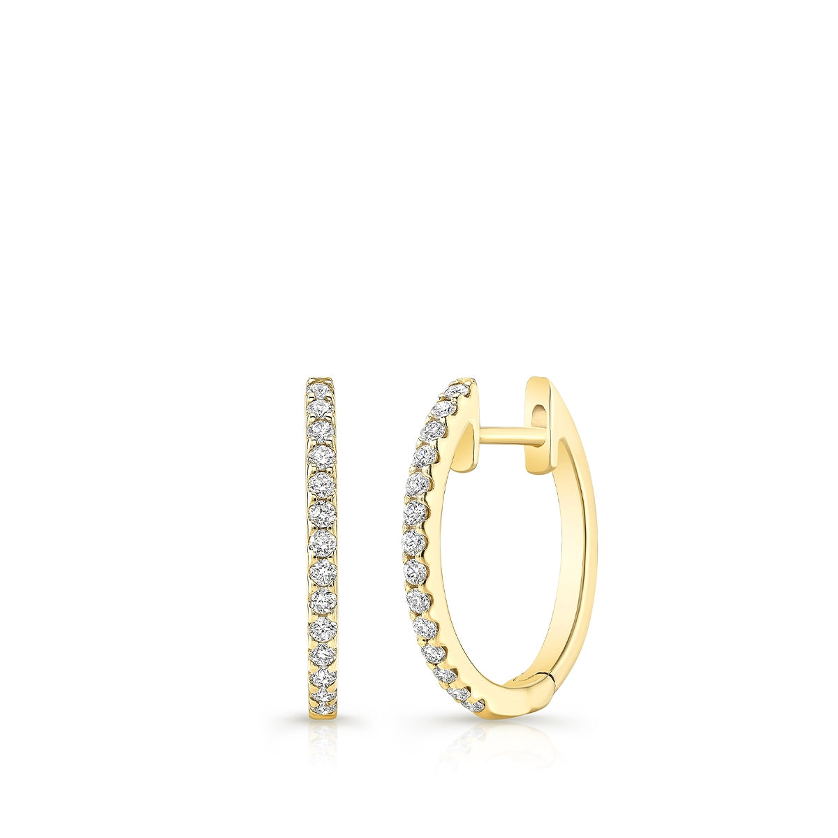 JustDesi 1/5 ct. tw. Diamond Oval Hoop Earrings in 14K Yellow Gold