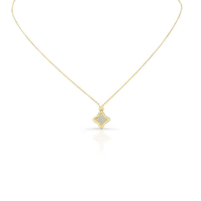 JustDesi Diamond Accent Starburst Convertible Lariat Necklace in 14K Yellow Gold front view