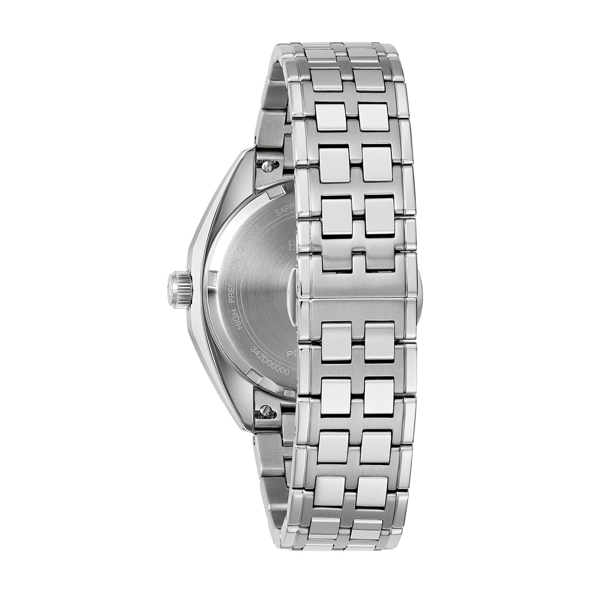 Bulova Men's Jet Star Quartz Stainless Steel Watch Set with Silver Dial & Blue Leather Strap front view
