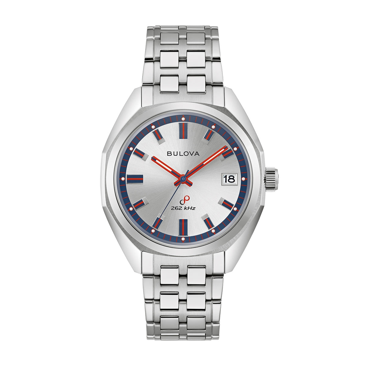 Bulova Men's Jet Star Quartz Stainless Steel Watch Set with Silver Dial & Blue Leather Strap